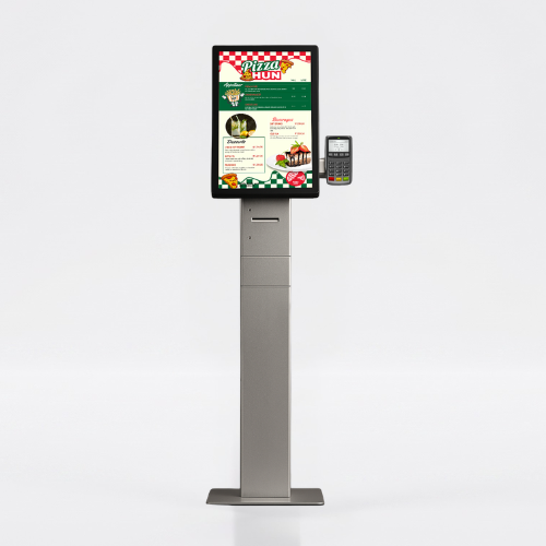 Unisign Rize 21.5 inch self order kiosk angled view